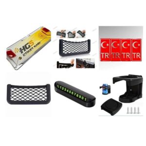 6 ÜRÜN BİR ARADA TELEFON TUTUCU+BARDAKLIK+HGS KABI+NUMARATÖR+FİLE+PLAKA TR
