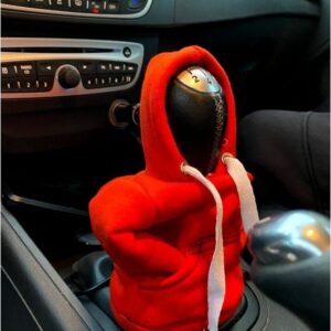 Vites Kılıfı Kapşonlu Sweatshirt Geçirmeli Vites Topuzu Kılıfı KIRMIZI