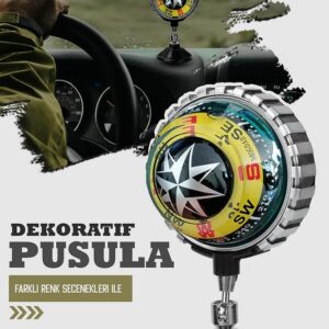 Araç Içi Büyük Boy Vantuzlu Pusula Sarı